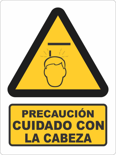 Precaución Cuidado Con La Cabeza Señalamiento 30x40 Cm