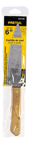 Cuchillo Acero Inoxidable 6'' Mango De Madera Pretul