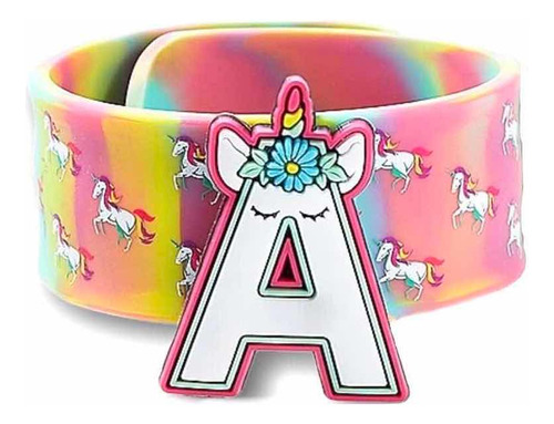 Pulseras Wristbands Unicornio Marca Justice Letra M