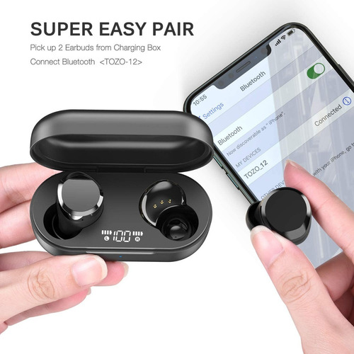 Imagen 5 de 7 de Tozo T12 Auriculares Inalámbricos Bluetooth 5.0 Con Estuche