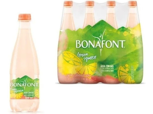 Gua Bonafont Aromatizada Com Gás Lemon Squeeze 12 X 500 Ml
