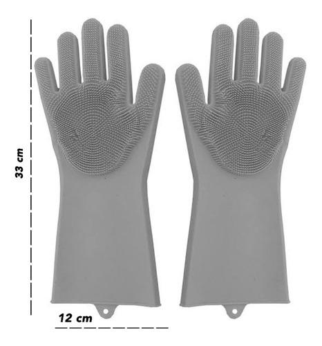 Imagem 3 de 6 de Luvas Magica Escova Limpeza Silicone Lava Louça Prato Carro