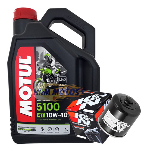 Filtro Óleo K&n Kawasaki Zx-14r +4 Lts Motul 5100 10w40 Semi