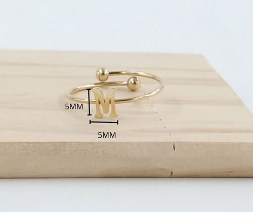 2 Uds De Anillos Con Inicial Acero Inoxidable Vie Or M Ajustable