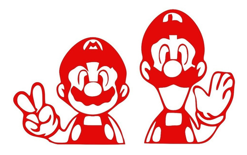 Vinilos Infantil Mario Bros Y Luigi Decorativo Pared 60x40