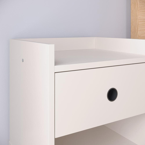Kit Cabeceira Cama Casal Box Queen 1,60 E 2 Mesinha Lateral Cor Bege Blanc