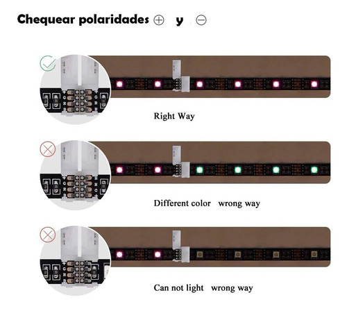 Imagen 9 de 9 de 10 X Conector Doble Hebilla Para Tira De Led 5050 Rgb