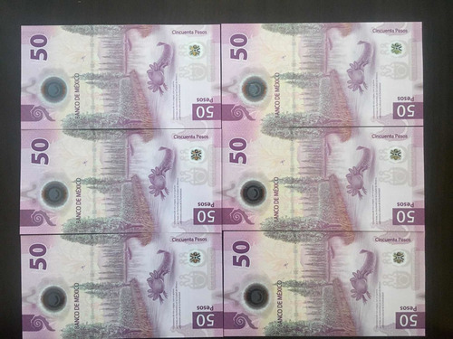 Colección Billetes $50 Aa, Ab, Ac, Ad, Ae, Af (6 Piezas)