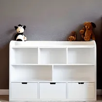 Comprar Juguetero Guarda Juguetes Organizador Biblioteca 5h 3cajones