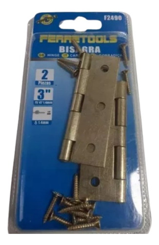 Bisagras 3 Pulgadas 1,4mm Pack 2 Unidades Ferretools