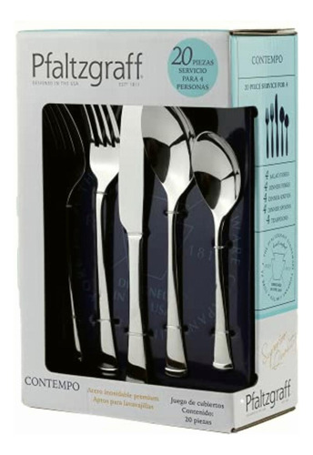 Pfaltzgraff 94850 Juego De Cubiertos De 20 Piezas Contempo,