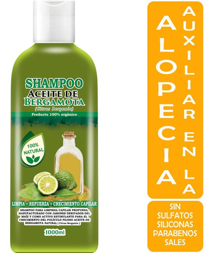 Shampoo Aceite De Bergamota Contra Alopecia Unisex 1 Litro