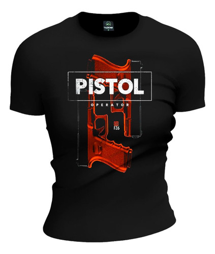 Remera Camiseta Estampada Manga Corta Mujer Glock Pistola