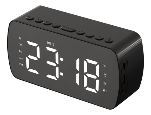 Reloj Despertador Led Con Altavoz Inalámbrico Y Subwoofer