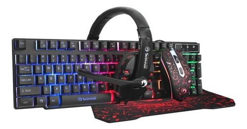 Teclado + Mouse + Audifono + Pad Marvo Pc Gamers Iluminados