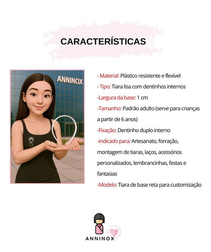 240 Tiaras Plástica Com Dentinho 10mm Branca - Atacado!