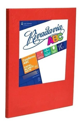 Cuaderno Rivadavia Abc Tapa Dura X 50 Hjs Cuadriculado Rojo