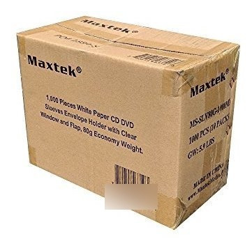 Maxtek 1000 Pieces White Paper Cd Dvd Sleeves Sobres De Sobr
