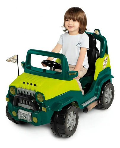 Carro Grande De Passeio Pedal Infantil Diipi Calesita 2em1 Cor Verde-escuro