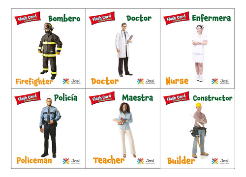Flash Cards, Vocabulario 30 Piezas Español /ingles