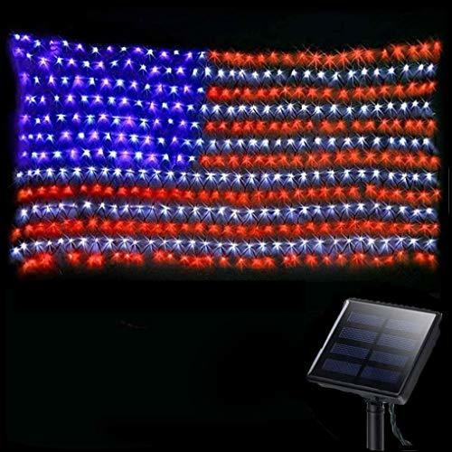Luces Solares Bandera Americana, 420 Leds Super Brillantes,