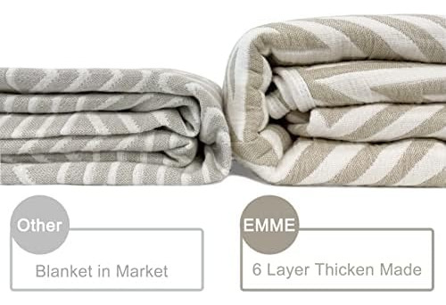 Emme Manta De Algodón Queen Para Cama ' Edredón Suave De 6 C