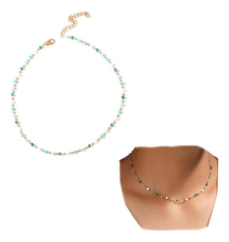 Asphinien Gargantilla Bohemia Con Cuentas Collar Delicado De