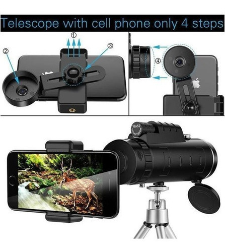 Telescópio Monocular Para Celular 40x60 Alto Alcance 1500m