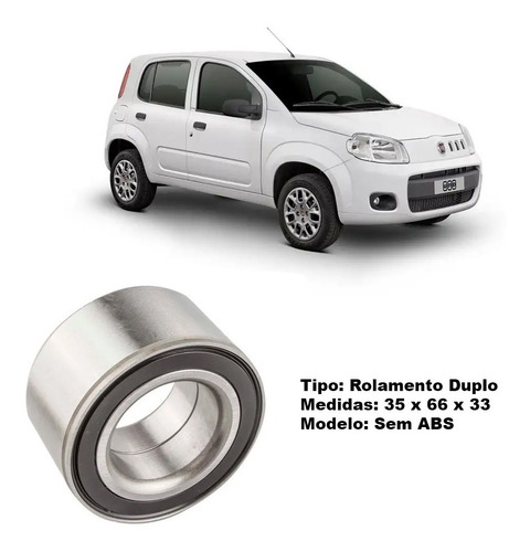 Cubo De Roda + Rolamento Uno Evo Way 1.0 8v S/ Abs Dianteiro
