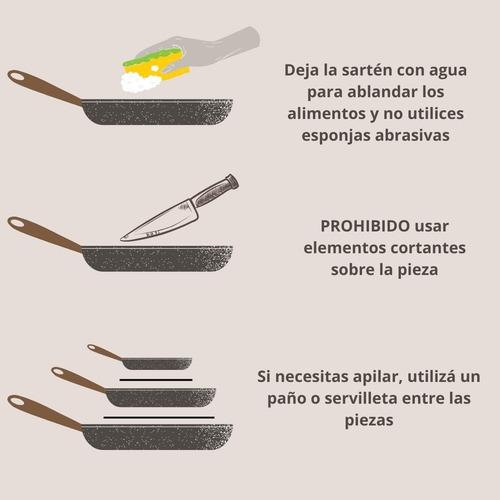 Bateria 2 Piezas De Cocina Antiadherente Ceramica Marmolada Marmolado