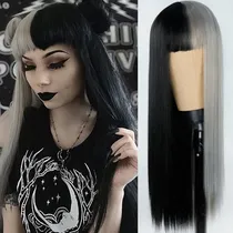 Comprar Mujeres Grises Y Negras Largas Rectas Pelucas Con H678l