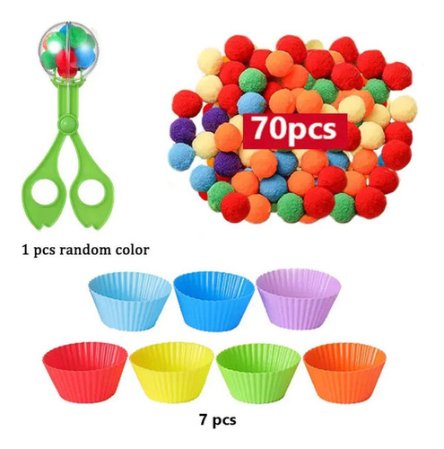 Np Pompones Rainbow Counting Sorting, Juguetes Sensoriales