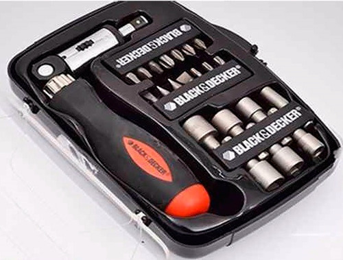 Imagen 2 de 3 de Juego Set De Puntas Y Tubos Black Decker 71922b 22 Piezas