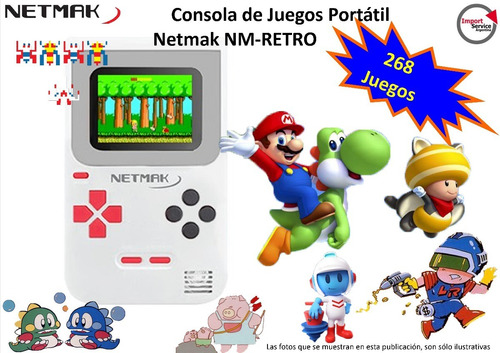 Consola De Juegos Portatil Netmak Nm-retro 8bits 268 Juegos