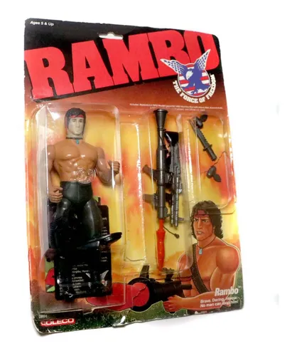 comprar Boneco Rambo Sem Camisa Coleco = Glasslite Anos 80 Aberto