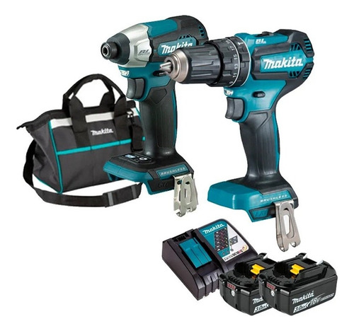 Combo Parafusadeira 18v Dlx2416x1 Dhp485 E Dtd157 3,0ah Azul-petróleo