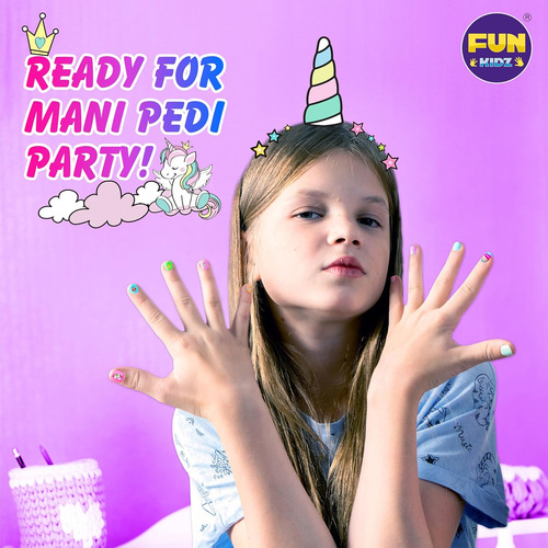 Toy Unicorn Nail Art Para Niñas De 7 A 12 Años, Funkidz Tama