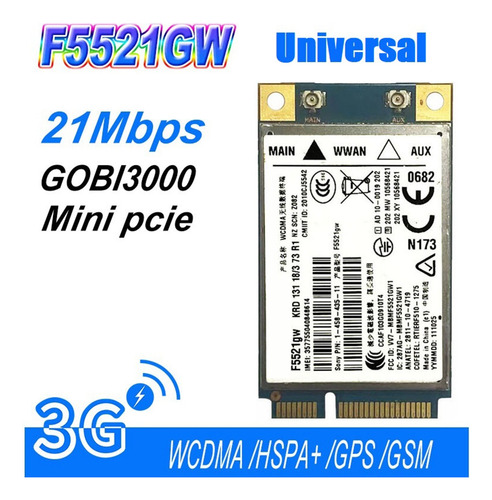 Tarjeta Wwan Universal F5521gw 21mbps Tarjeta 3g Wwan Wan Wc
