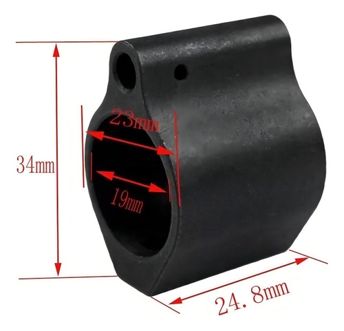Ratorch Block Bloque Tubo Gas Bloque Recuperador De Gas Paintball Airsoft Para Ar15 M4 M16 0.75 Pulgada