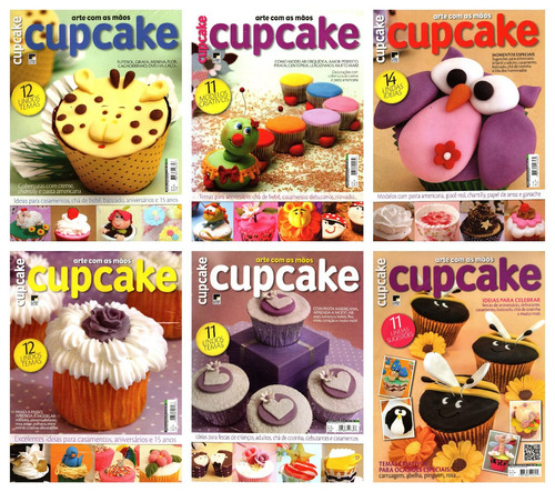 Kit 6 Revistas Bolinhos Cupcake Arte Com As Mãos