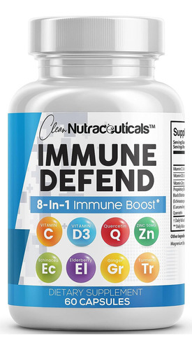 Suplemento Defensa Inmune 8 En 1 Con Zinc Quercetina 60 Cap