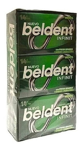 Caja 12 X14 Chicles Beldent Infinit Menta S/ Azucar Sin Tacc