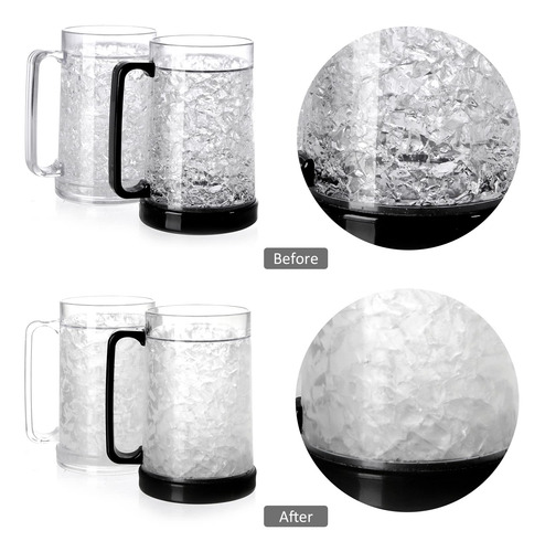 Juego De 4 Tazas De Hielo De Gel Doble Pared Blanco Negro Rojo Y Azul Nombre Del Diseño