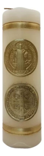 Cirio Decorado Medalla San Benito Dorado