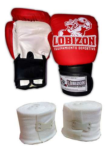 Combo Guantes + Par Vendas 5cm Entrenamiento Muay Thai Kick