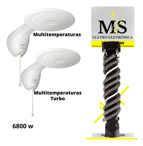 Resistência Para Hydra Optima 8t 220v 6800w Multitemperatura Ms Eletro Eletrônica