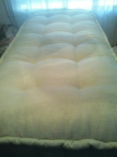 Colchon Ingles En Lino Rustico Doble Forro 1.90 X 0.90x 0.18