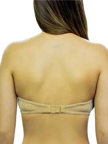 Brassier Microfibra Strapless Push Up Beige Calvin Klein