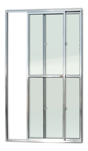 Porta De Alumínio Balcão 210x150cm 2 Folhas Com Vidro Wt