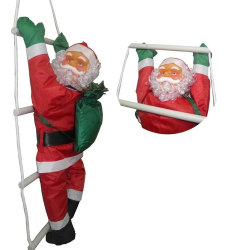 Boneco Papai Noel Subindo Escada Decoração Natalina Natal 